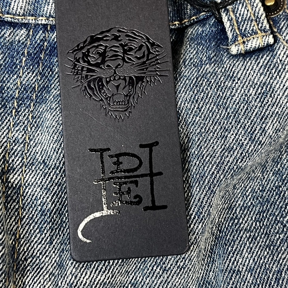 Ed Hardy Jeans Death Before Dishonor Distressed Slim Taper Denim MENS‎ SZ 40 NWT - Picture 5 of 14